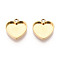 304 Stainless Steel Connector Cabochon Settings, Heart, Ion Plating(IP), Real 18K Gold Plated, Tray: 8x10mm, 12x11.5x2mm, Hole: 1.4mm