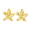 Ion Plating(IP) 304 Stainless Steel Flower Stud Earrings, Real 18K Gold Plated, 28x28mm