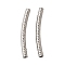 304 Stainless Steel Tube Beads, Curved Tube, Stainless Steel Color, 40x4mm, Hole: 2.5mm