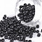 Glass Seed Beads, Opaque Colours Seed, Small Craft Beads for DIY Jewelry Making, Round, Black, 4mm, Hole:1.5mm, about 300pcs/30g