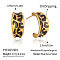 304 Stainless Steel Enamel Leopard Print Stud Earringss, Real 18K Gold Plated, C-Shaped, 20x9.6mm