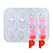 Easter DIY Silicone Pendant Molds, Resin Casting Molds, for UV Resin, Epoxy Resin Craft Making, Rabbit, White, 82x110x4mm, Inner Diameter: 13.5~31.5x16~19.5mm