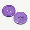 Resin Buttons, Dyed, Flat Round, Dark Orchid, 15x2.5mm, Hole: 2mm, 395pcs/bag
