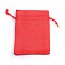 Polyester Imitation Burlap Packing Pouches Drawstring Bags, for Christmas, Wedding Party and DIY Craft Packing, Red, 23x17cm