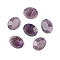 Natural Amethyst Cabochons, Oval, Faceted, 10x8x4mm
