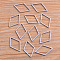 201 Stainless Steel Linking Rings, Rhombus, Stainless Steel Color, 26x16x1mm