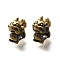 Brass Beads, Cadmium Free & Lead Free, Rack Plating,  Long-Lasting Plated, Dragon, Antique Golden, 11.5x10.5x9.5mm, Hole: 4mm
