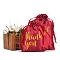 Silk Packing Pouches, Drawstring Bags, Rectangle, Red, 18x13cm