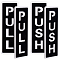 4Pcs 2 Styles Self Adhesive Acrylic Door Signs, Rectangle with Word PUSH/PULL, Black, 150x50x3mm, 2pcs/style