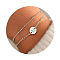 201 Stainless Steel Multi-strand Bracelets, Flat Round with Letter Link Bracelets for Women, Stainless Steel Color, Letter M, 6-3/4 inch(17cm)
