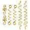 7Pcs Hair Styling Tools, Alloy Braiders Spiral Spin Screw Pin Hair Clips, Twist Barrette Hairpins Hairdressing Accessories Hair Clip, Golden, 25~90x9.5~10mm, 3 styles/set