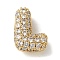 Brass Micro Pave Cubic Zirconia Beads, Letter, Rack Plating, Long-Lasting Plated, Real 18K Gold Plated, Letter L, 10.5x7.5x4.5mm, Hole: 2.5x2mm