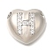 Rack Plating Brass Micro Pave Cubic Zirconia Pendants, Cadmium Free & Lead Free, Heart with Letter A~Z Charms, Platinum, Letter H, 14.5x16x6mm, Hole: 3mm