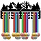 Sports Theme Iron Medal Hanger Holder Display Wall Rack, 3-Line, with Screws, Tree, 127x290mm, Hole: 5mm