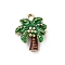 Alloy Enamel Pendants, Tree, Golden, 18x15x3.5mm, Hole: 2.4mm