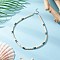 Natural Magnesite Heishi Beaded Necklaces, with 304 Stainless Steel End Chains, Stainless Steel Color, Antique White, 17.72 inch(45cm)
