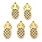 PVD Vacuum Plating 304 Stainless Steel Pendants, Laser Cut, Pineapple, Real 18K Gold Plated, 17.5x8x1mm, Hole: 1.2mm