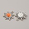 Zinc Alloy Pendants, with Cat Eye Beads, Sun, Antique Silve, Light Salmon, 21x18.5x3.5mm, Hole: 1.6mm