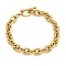 Ion Plating(IP) 304 Stainless Steel Oval Link Chain Bracelets for Men Women, Golden, 8-5/8 inch(22cm)