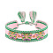 Butterfly Adjustable Polyester & Alloy & Resin Enamel & Rhinestone Slider Bracelets, Macrame Bracelets for Women, with Tassels, Pink, 5.91~9.45 inch(15~24cm)