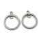 Non-Tarnish 304 Stainless Steel Connector Charms, Ring Link, Stainless Steel Color, 15x12.5x1mm, Hole: 2mm