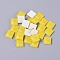 Faceted Glass Cabochons, Mosaic Tiles, for Home Decoration or DIY Crafts, Square, Yellow, 9.5x9.5x3.8mm, about 90pcs/bag