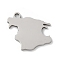 201 Stainless Steel Pendants, Map Charm, Laser Cut, Anti-Tarnish, Stainless Steel Color, 14x17x1mm, Hole: 1.4mm