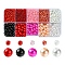 DIY Beads Kits, inclduing ABS Plastic Imitation Pearl Beads, Glass Seed Beads, Red, 3~6x2~5.5mm, Hole: 0.8~2mm