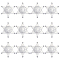 12Pcs Hexagram Plastic Cabochons, Silver, 73x64x2.5mm