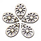 Unfinished Natural Poplar Wood Pendants, Laser Cut Wood Shapes, Teardrop with Flower, Old Lace, 40x25x2.5mm, Hole: 1.8mm
