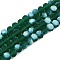 Transparent Glass Beads Strands, Faceted, Frosted, Half AB Color Plated, Rondelle, Sea Green, 8x6mm, Hole: 1mm, about 60~62pcs/strand, 39~40cm