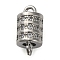 Brass Micro Pave Clear Cubic Zirconia Hollow Column Connector Charms, Lead Free & Cadmium Free, Platinum, 13x6.5mm, Hole: 1.4mm