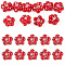 10Pcs Handmade Lampwork Beads, Bumpy, Flower, FireBrick, 13.5~14x14.5~15x7~8mm, Hole: 1.4mm