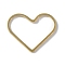 Brass Pendants, Heart, Golden, 15x18x1mm, Inner Diameter: 13x16mm