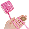 25M Metallic Yarn Lace Ribbons, Jacquard Ribbon, Garment Accessories, Pearl Pink, 1/4 inch(8mm)