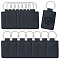 16Pcs Rectangle PU Leather Keychains, with Alloy Split Key Ring, Platinum, Black, 89mm