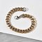 201/304 Stainless Steel Cuban Link Chains Bracelets for Unisex, Faceted, Golden & Stainless Steel Color, 9 inch(22.9cm)