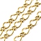 304 Stainless Steel Twist Link Chains, Unwelded, with Spool, Ion Plating(IP), Golden, 10.5x7.5x1.2mm