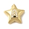 Rack Plating Brass Micro Pave Cubic Zirconia Pendants, Long-Lasting Plated, Cadmium Free & Lead Free, Letter, Real 18K Gold Plated, Letter A, 15.5x16.5x5.5mm, Hole: 3mm