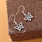 Brass & Alloy Dangle Earrings, Antique Silver, Butterfly, 29x15mm