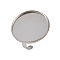 304 Stainless Steel Cuff Ring Components, Bezel Cup Ring Settings, Flat Round, Stainless Steel Color, Tray: 27mm, 3mm, Adjustable