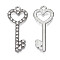 Alloy Pendants, with Crystal Rhinestone, Key, Platinum, 33x14x2mm, Hole: 1.8mm