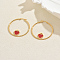 Stainless Steel Hoop Earrings, with Enamel, Golden, Heart, 50x49mm