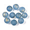 Baking Painted Glass Beads, Round, with Gold Powder, Light Blue, 8~8.5mm, Hole: 1.2~1.5mm, about 1430pcs/1000g