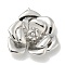 Rack Plating Brass Pendants, Long-Lasting Plated, Lead Free & Cadmium Free, Rose Flower Charms, Platinum, 23.5x22.5x5mm, Hole: 1mm