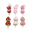 Opaque Resin Cabochons, Sugared Gourd, Mixed Color, 22~24x10~12x6mm
