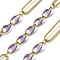 304 Stainless Steel Enamel Figaro Chains, Soldered, with Spool, Ion Plating(IP), Real 18K Gold Plated, Medium Purple, 20x5x1mm