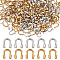 200Pcs 2 Colors Brass Wire Guardians, Cadmium Free & Lead Free, Platinum & Golden, 4.5x4x1mm, Hole: 0.5~0.6mm, 100pcs/color