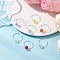 7Pcs Copper Wired Glass Finger Rings, Rondelle, Silver, Inner Diameter: 19~19.5mm