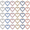 36Pcs 6 Colors Alloy Charms, with Rhinestone, Cadmium Free & Lead Free, Heart, Mixed Color, 17x15x2mm, Hole: 2.5mm, 6pcs/color